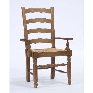  Attic Heirlooms Ladderback Arm Chair in Natural Oak (Set 