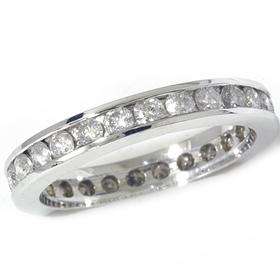 950 Platinum 1.50CT REAL Diamond Eternity Band Womens Wedding Guard 