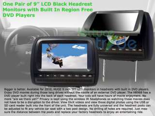 Pair 9 Headrest BLACK LCD Car Monitor 2 DVD Player USB  