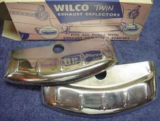 New Chrome Dual Exhaust Deflectors Tips 1950s Ford   