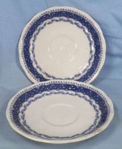 Grindley Avon Saucers Blue Band Laurel Garland Dinnerware England 