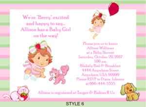 Strawberry Shortcake Baby Shower Invitations  