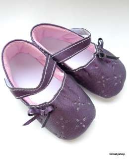 Baby girl Dark Purple MaryJane shoes w/bow NEW(6 12M)  