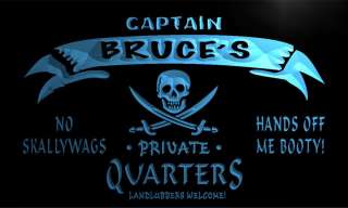   Bruces Captain Quarters Pirate Man Cave Bar Beer Neon 3D Sign  