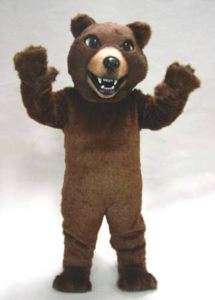 BROWN GRIZZLY BEAR MASCOT HEAD Costume Suit Halloween  