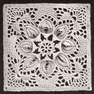 Vintage Crochet PATTERN Bedspread Motif Block Puritan  