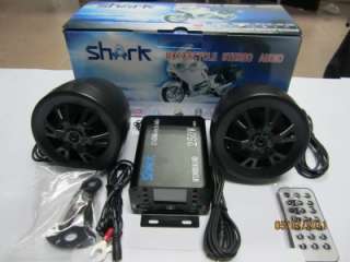   motorcycle audio system w huge lcd remote sd black scooters golf cart