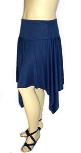 Womens SeXy Plus Size Clothing Navy Blue Asymmetrical Skirt 1X, 2X, 3X 