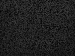 Black Polyester Blend Fluffy Plush Shag Plus Area Rug  