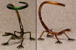 Wine Bottle Holder and/or Decorative Sculpture metal Desert Gecko 