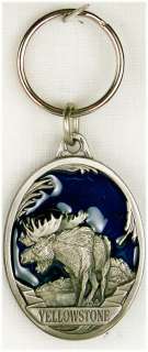 Yellowstone Moose Pewter Key Ring  