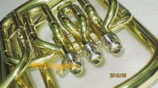 New Baritone (Piston) Tuba Horn Gold Brass Bb 9 Bell  