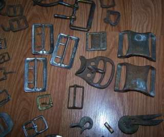 Lot of antique and vintage buckles for saddles, bridles, halters 