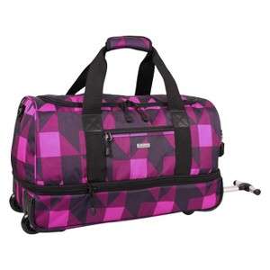   Site   J World Expandable Rolling Duffel Bag   Block Pink (22