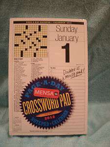 2012 Page A Day Crossword Pad Desktop Calendar  