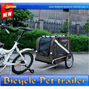   Large Portable Pet Dog Bicycle Bike Trailer Folding Carrier Brow Black