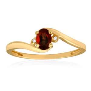  JANUARY Birthstone Ring 10K Yellow Gold Garnet Ring 