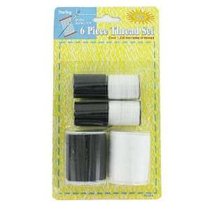  24 Packs of 6 Black & White Thread Sets