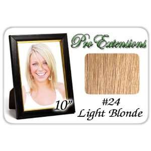  10 Inch #24 Light Blonde Pro Extensions Human Hair Extensions Beauty