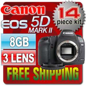 Canon EOS 5D MARK II Camera Body & 3 LENS 14PCS 827514783812  