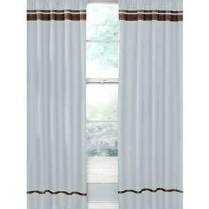  Blue and Brown Hotel Window Treatment Panels   Set of 2 