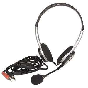  Stereo Headset w/Boom Microphone & 3.5mm Jacks (Black 