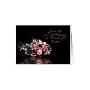  Invitation 25th Wedding Anniversary, Bouquet of Flowers 