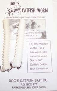 Docs Catfishing Stink/Dip/Sponge Bait Catfish Worm  Whi  