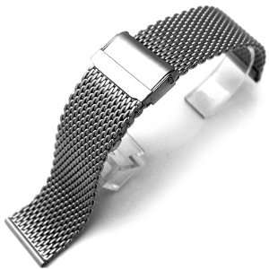   Interlock Design Brush Wire Mesh Watch Band, Bracelet 