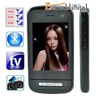 Unlocked Tri SIM TV Mobile Phone touch cell phone c6b  