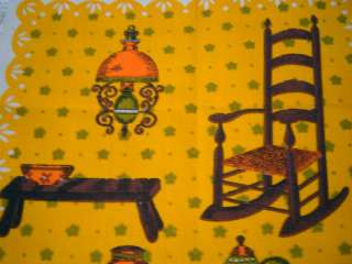   1950s Old Country Farmhouse Irish Linen Souvenir Kitchen Tea Towel
