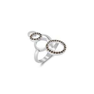  0.37 Cts Brown Diamond Ring in 14K White Gold 7.0 Jewelry