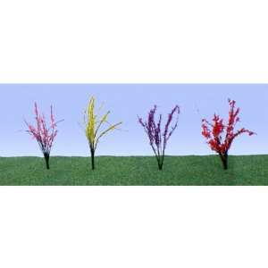 JTT Miniature Tree 95502 Flower Bushes,Red/Pink/Yellow/Purple 1 1.5 