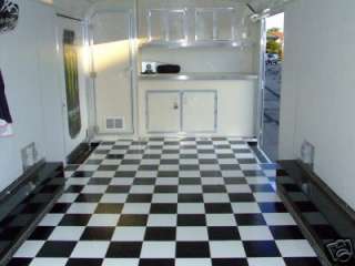 wide Black White Checkered Flooring Floor Trailer  