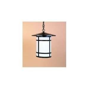   Outdoor Hanging Lantern in Raw Copper with Gold White Iridescent glass