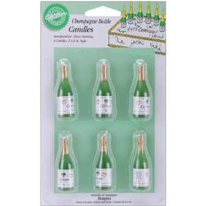  Candles & Cake Decorations 2 1/2 6/Pkg Champagne