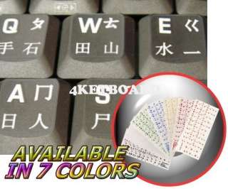 CHINESE TRANSPARENT KEYBOARD STICKERS WHITE LETTERS  