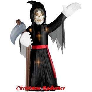 8ft airblown inflatable lighted eyes grim reaper