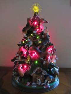 Danbury Mint Rare Beagle Table Top Illuminated Christmas Tree.  