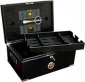 120 Cigar Humidor Case Black / Scissors / Humidifier  