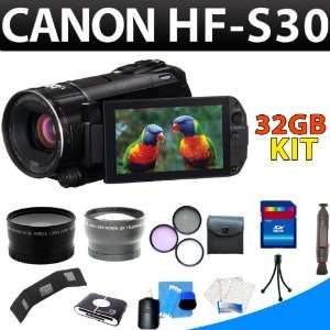 Canon Vixia Hf s30 Hfs30 32gb Internal Flash Memory Camcorder + Wide 