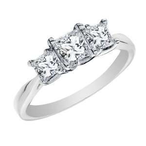  Cut Diamond Engagement Ring and Three Stone Anniversary Ring 1 Carat 