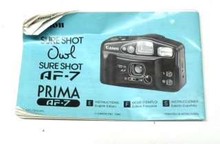   Sure Shot Owl AF 7 Marlboro Collectible Camera w/ Case & Manual  