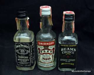 Mini Whiskey Vodka Bottles  Jack Daniels   Smirnoff   Jim Beam   Beams 