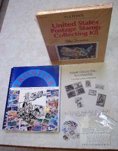 USA STAMP COLLECTING KIT ALBUM+STAMPS+HINGES+GUIDE+MORE  