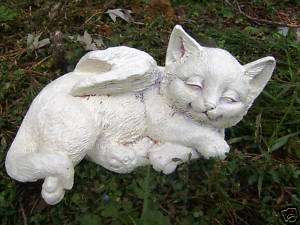 latex concrete mold with plastic backup cat angel  
