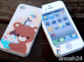 Cool Bear/HAPPYMORI iphone4, 4S Korean white cute case cover  