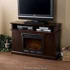 Old World Media TV Stand Storage Shelves Electric Fireplace Remote 