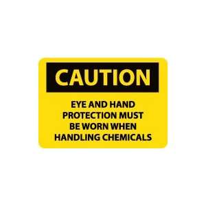   And Hand Protection Must Be Worn When Handling Chemicals Safety Sign