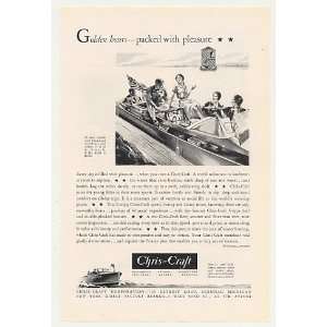  1931 Chris Craft Boat Golden Hours Packed Pleasure Print 